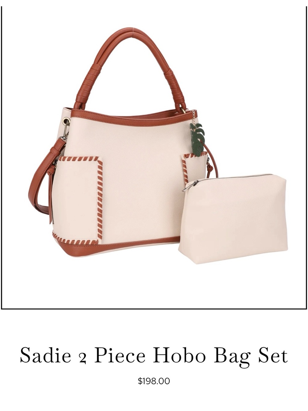 Malibu Skye Sadie 2 Piece Hobo Bag Set